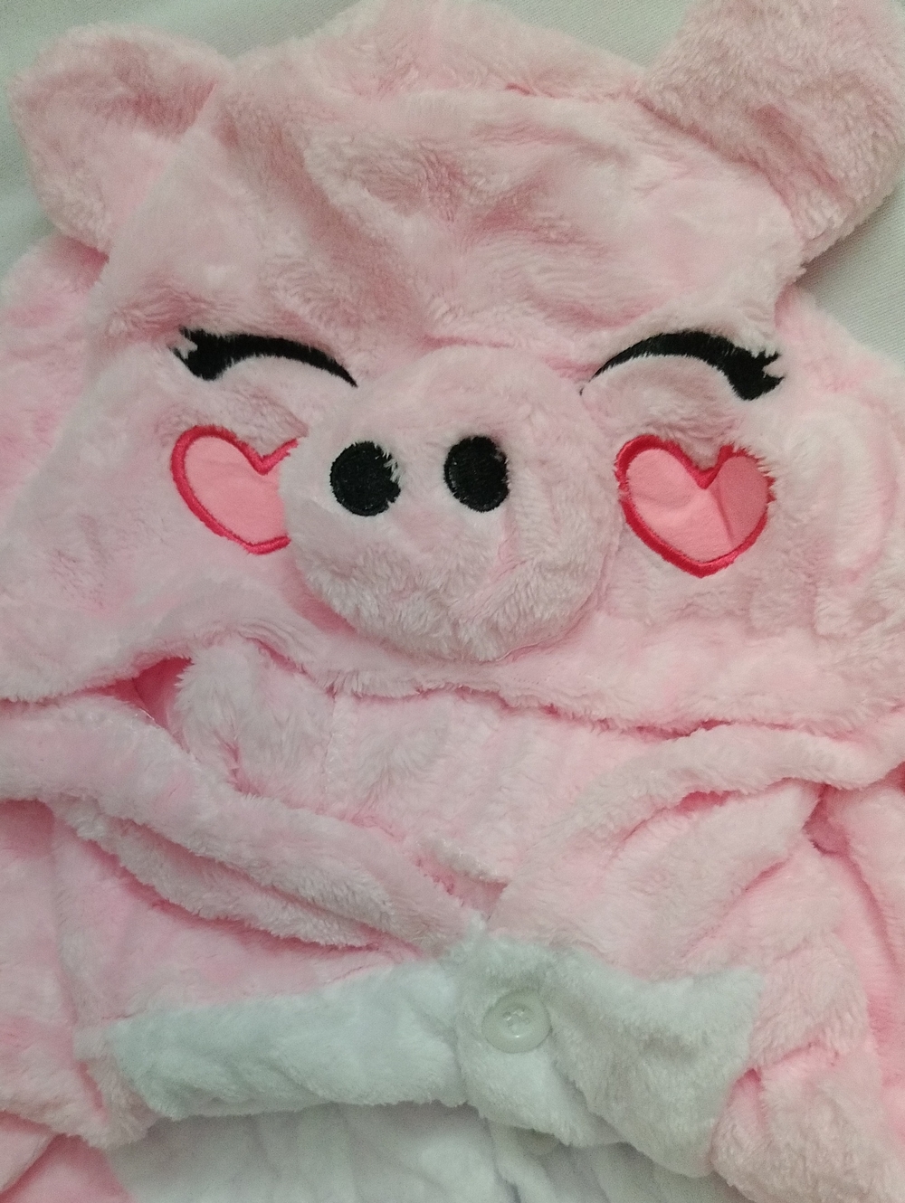 Kids Pink Pig Plush Fleece Onesie Kigurumi Halloween Cosplay Costume New *Open* - Picture 10 of 17